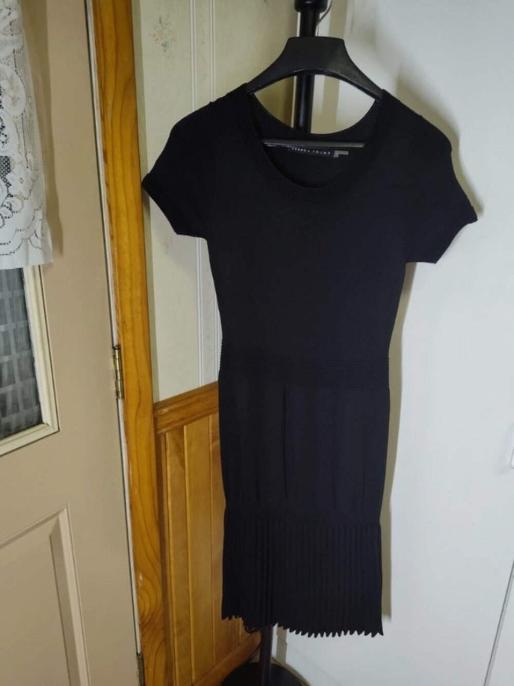 Ivanka Trump Mermaid Dress Ribbed Waistband Short Sleeve Size Small